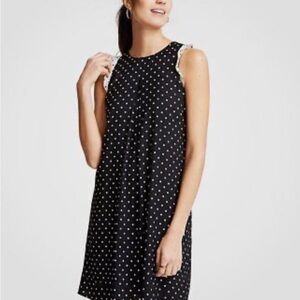 New w/o Tags Ann Taylor Petite Black Polka Dot Sleeveless Workwear Dress